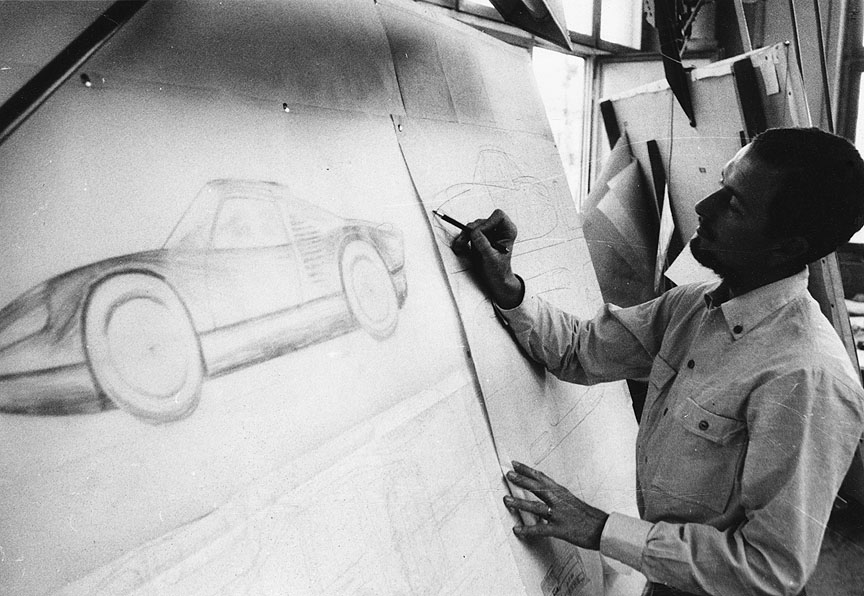 Porsche 904 on the drawing board.