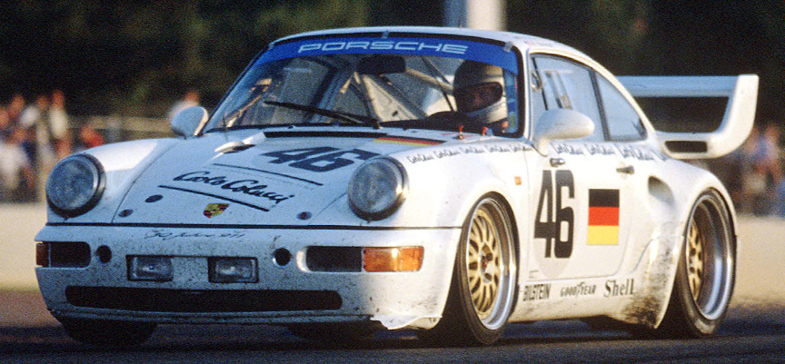 1993: 911 964 Turbo S LM 3.2 #46 of Walter Röhrl/Hans-Joachim Stuck/Hurley Haywood retired after 79 laps due to an accident leaving the GT-class victory to 964 Carrera RSR #47 of Joël Gouhier/Jürgen Barth/Dominique Dupuy