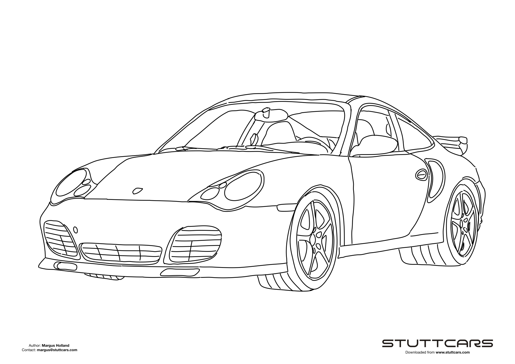Porsche 911 (996) Turbo with XAF Aerokit Coloring Page