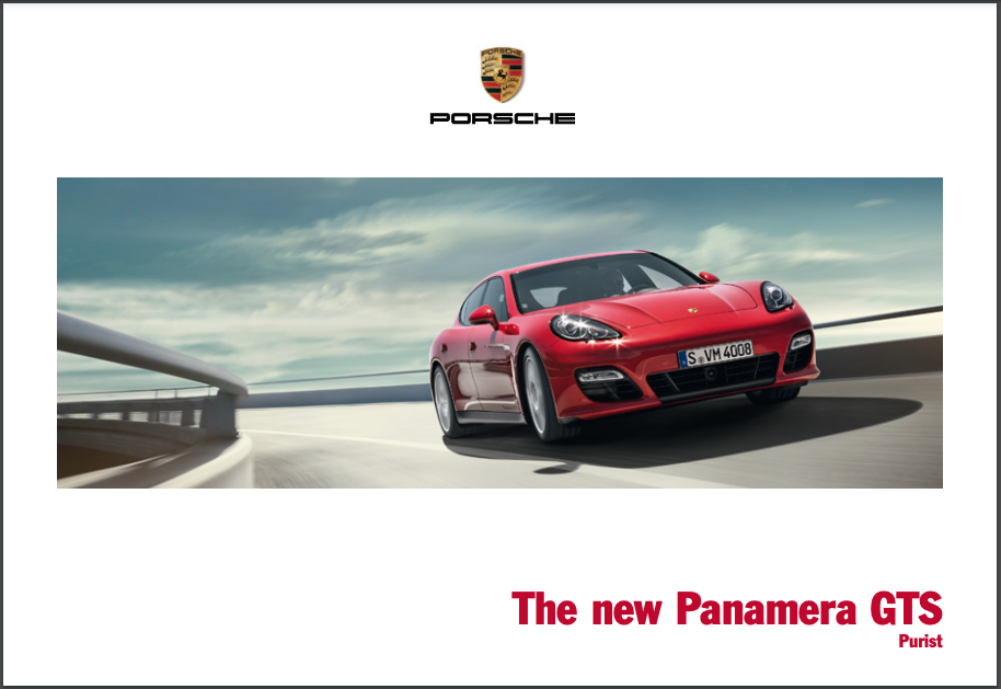 2011 Panamera GTS Sales Brochure
