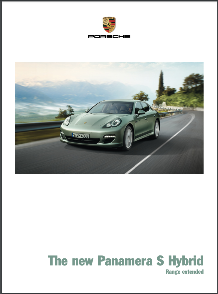 2013 Porsche Panamera Hybrid Sales Brochure