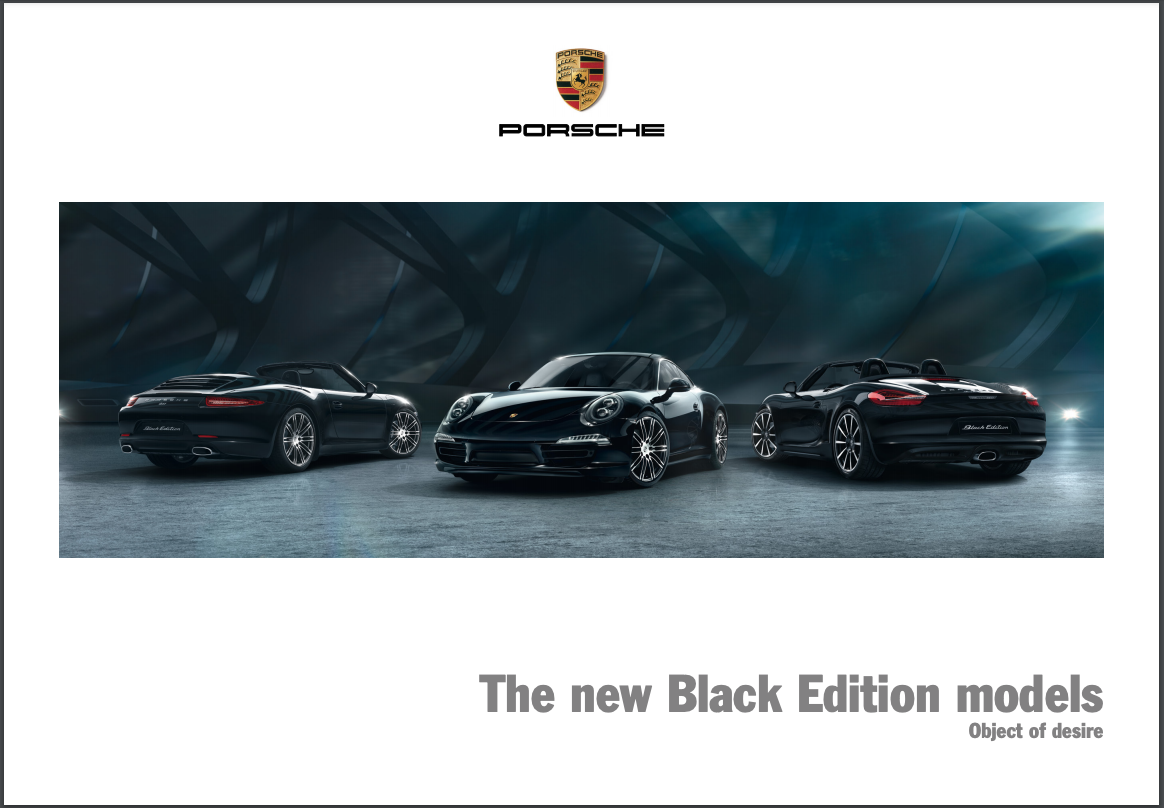 2015 Porsche Black Edition PDF Brochure