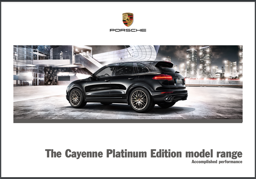 2016 Porsche Cayenne Platinum Sales Brochure