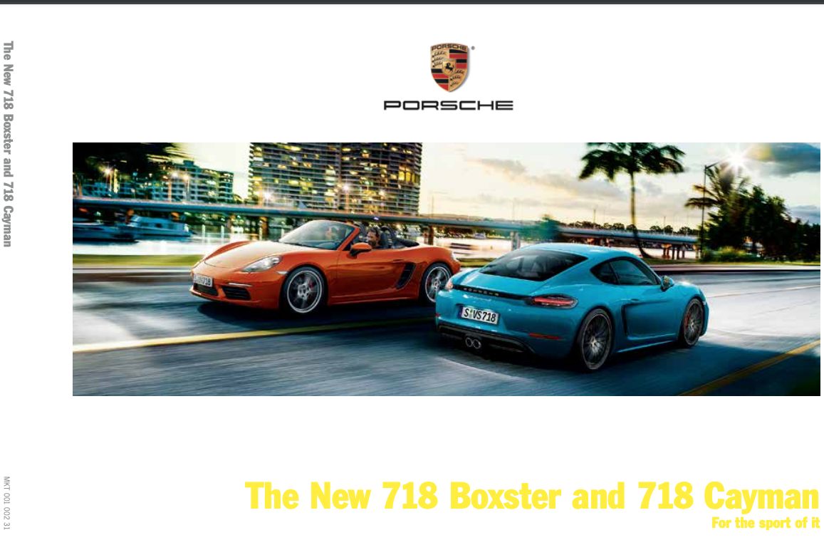 2019 Porsche 718 Sales Brochure