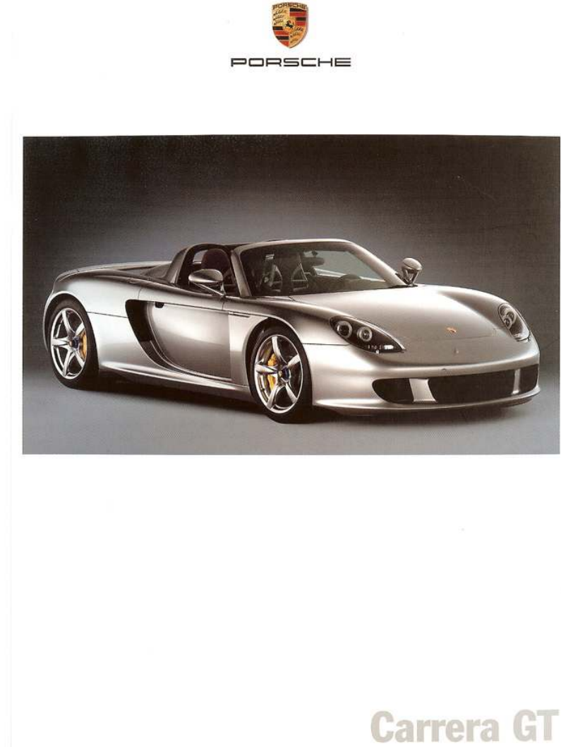 Porsche Carrera GT Sales Brochure