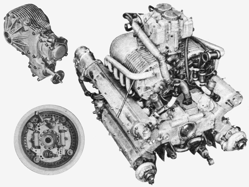 Cisitalia Grand Prix (Porsche type 360) engine, front differential, brake drum