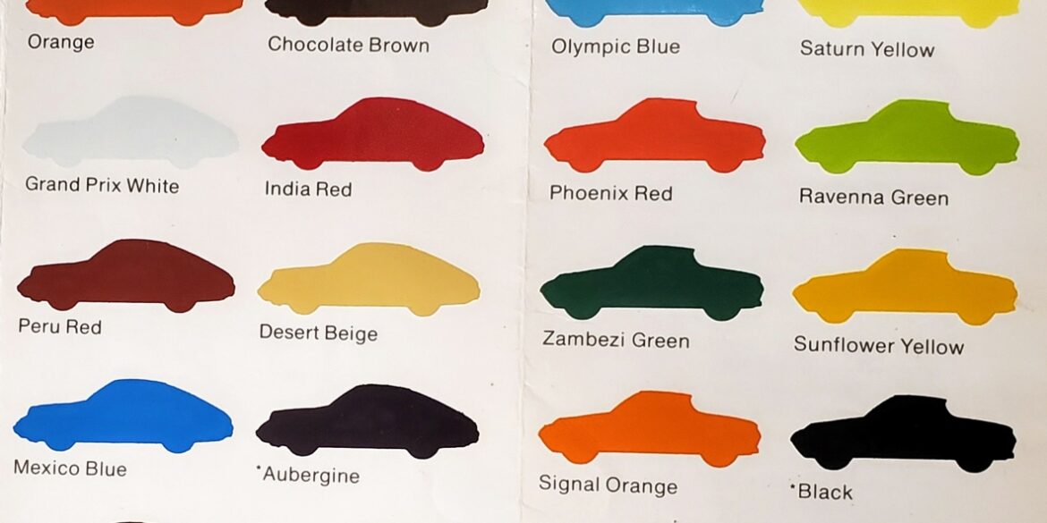 Porsche 914 Paint Color Options & Samples