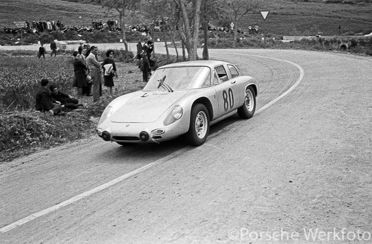 Targa Florio, 5 May 1963: The #80 Porsche 356 B Carrera GS/GT ‘Dreikantschaber’ (chassis #122991) driven by Edgar Barth and Herbert Linge finished third overall