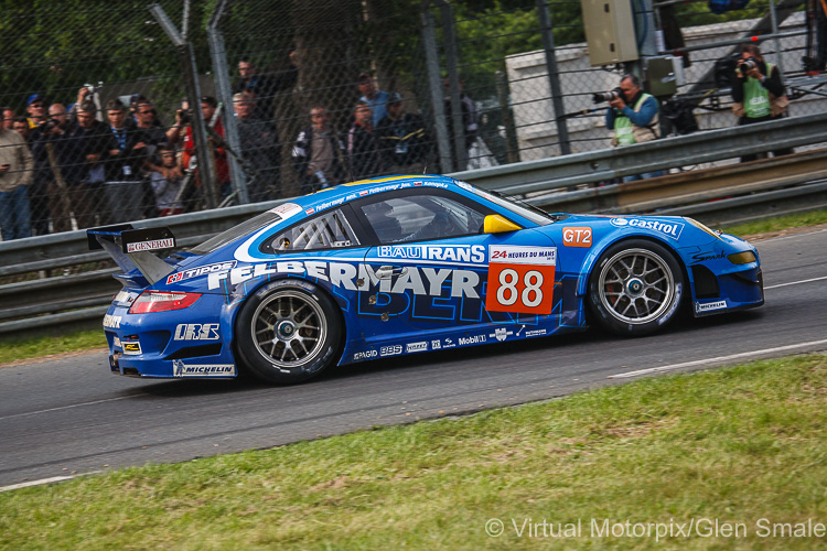 The #88 Team Felbermayr-Proton Porsche 997 GT3 RSR driven by Horst Felbermayr Sr. and Jr. with Miro Konopka