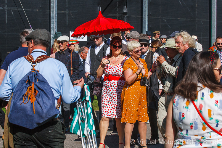 Crowds enjoying themselves around the Revival Village area