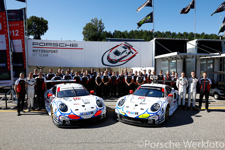Petit Le Mans, Road Atlanta, 14 October 2018: Porsche works team photo