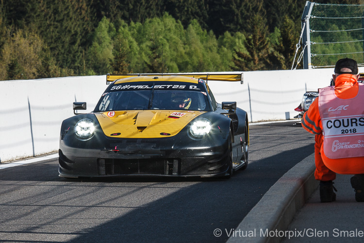 The #56 Team Project 1 Porsche 911 RSR LMGTE Am driven by Jörg Bergmeister, Patrick Lindsey and Egidio Perfetti