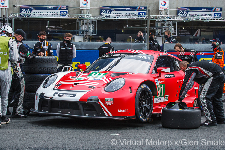 The #91 works Porsche 911 RSR driven by Gianmaria Bruni, Richard Lietz and Frederic Makowiecki