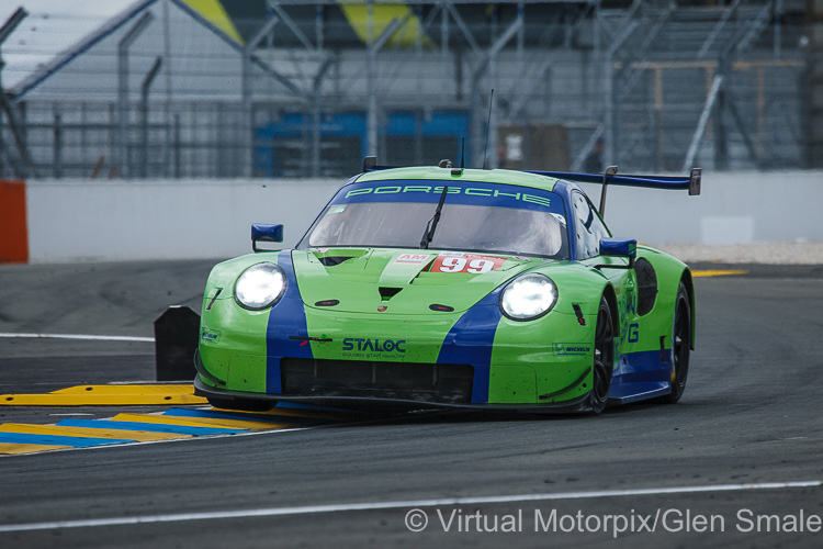 The #99 Krohn Racing Porsche 911 RSR was driven by Tracy Krohn, Patrick Long and Niclas Jönsson