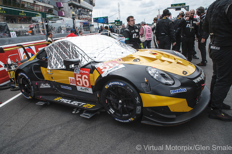 The #56 Team Project 1 Porsche 911 RSR LMGTE Am driven by Jörg Bergmeister, Patrick Lindsey and Egidio Perfetti