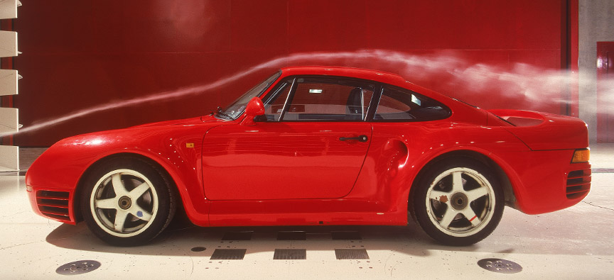 959 Prototype in the wind tunnel. 