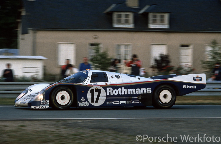 Winners of the 1987 Le Mans 24 Hours were Hans-Joachim Stuck/Derek Bell/Al Holbert in the #17 Rothmans Porsche 962C LH