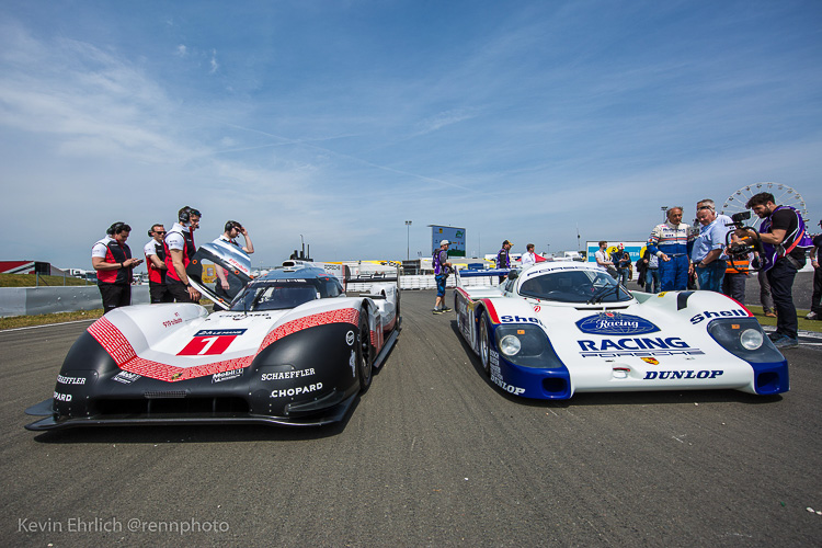  Porsche 919 Hybrid Evo (left) with Porsche 956/83-005 (right)