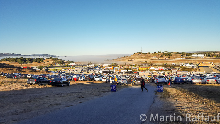 The morning fog recedes as Laguna Seca awakes