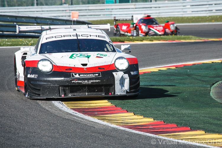 The #92 Porsche 911 RSR (LMGTE Pro) driven by Michael Christensen and Kevin Estre