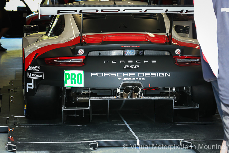 The #92 Porsche 911 RSR (LMGTE Pro) of Michael Christensen and Kevin Estre during scrutineering