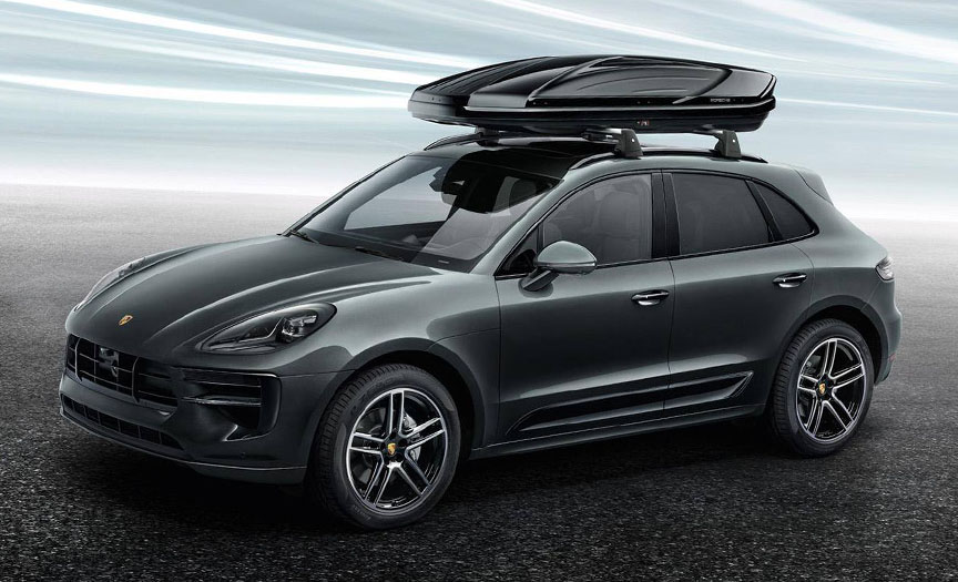 Porsche Macan with roof box