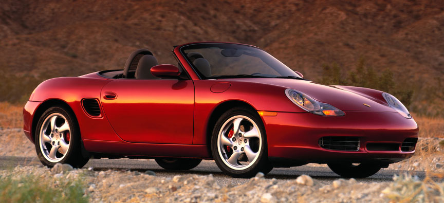 Red metallic Porsche Boxster 986