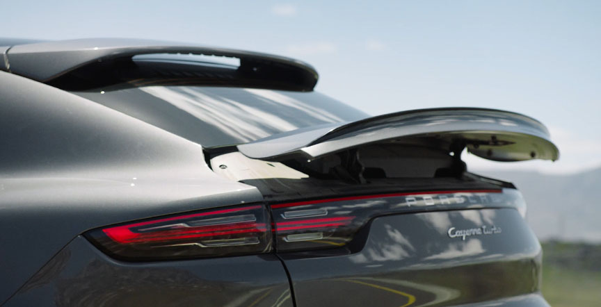 2019/2020 Porsche Cayenne Coupe rear spoiler erected