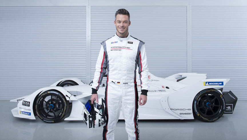 Andre Lotterer with 2019 Porsche Formula E