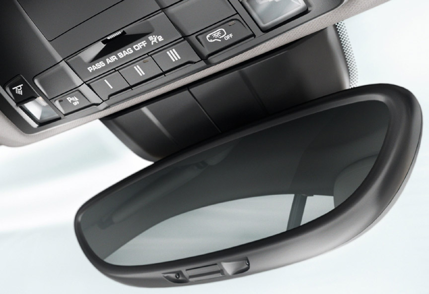 Porsche Cayman 981 interior mirror, garage door opener memory