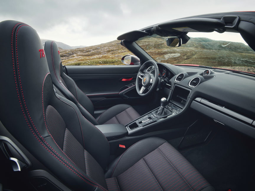 Porsche 718 Boxster T interior, seats