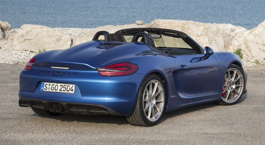 Blue metallic Porsche Boxster 981 Spyder