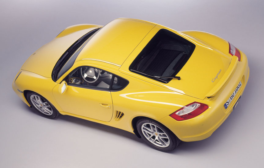 Yellow Porsche Cayman 987.1