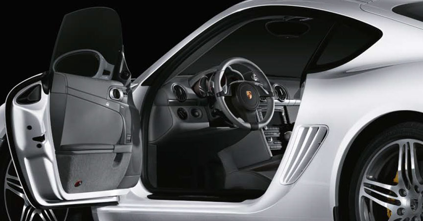 Porsche Cayman 987.2, door open