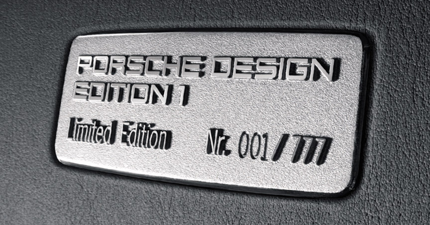 Porsche Design Edition 1 Cayman limited edition plaque