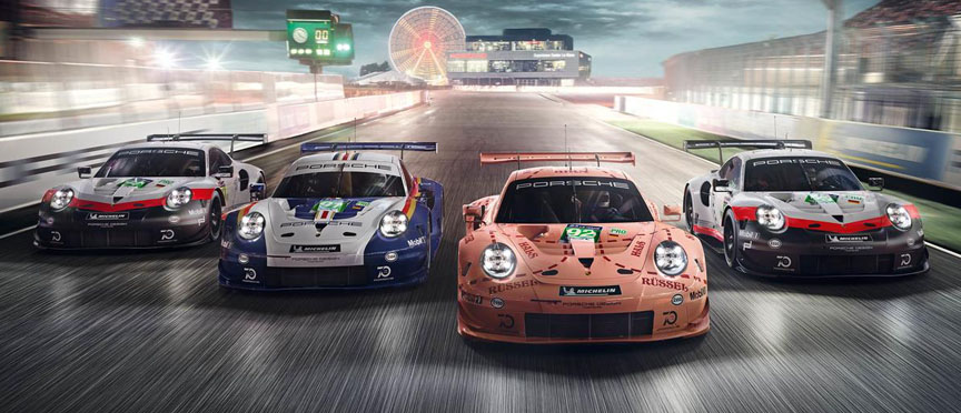 2018 Porsche Le Mans factory team 911 RSR cars