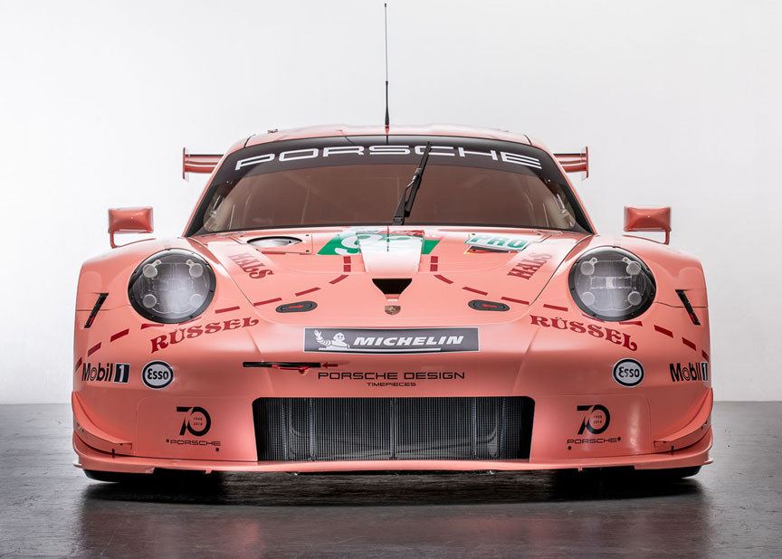 Porsche 911 RSR with classic livery for Le Mans 2018