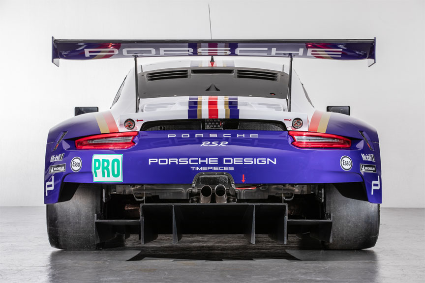 Porsche 911 RSR with classic livery for Le Mans 2018