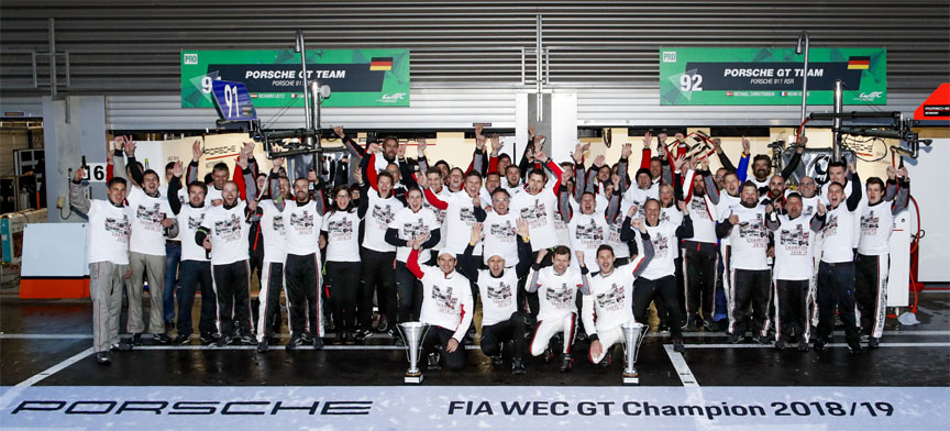 2018/2019 FIA WEC Super Season GT winner: Porsche Motorsport team
