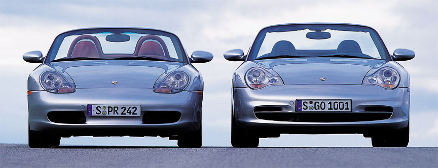 Porsche Boxster 986 and 911 996 facelift Carrera Cabrio