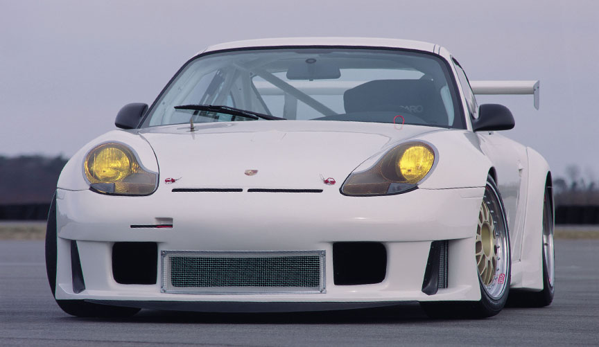 2001 Porsche 911 996 GT3 RS racing version, front view