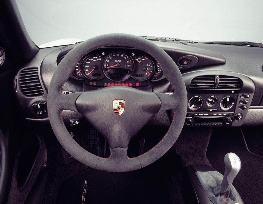 Porsche 911 996 GT3 RS alcantara steering wheel, shift stick