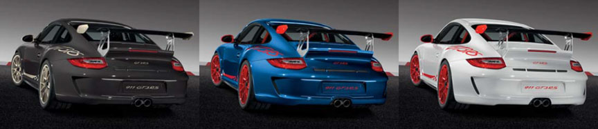 Porsche 911 997.2 GT3 RS 3.8 gray/golden, blue/red, white/red