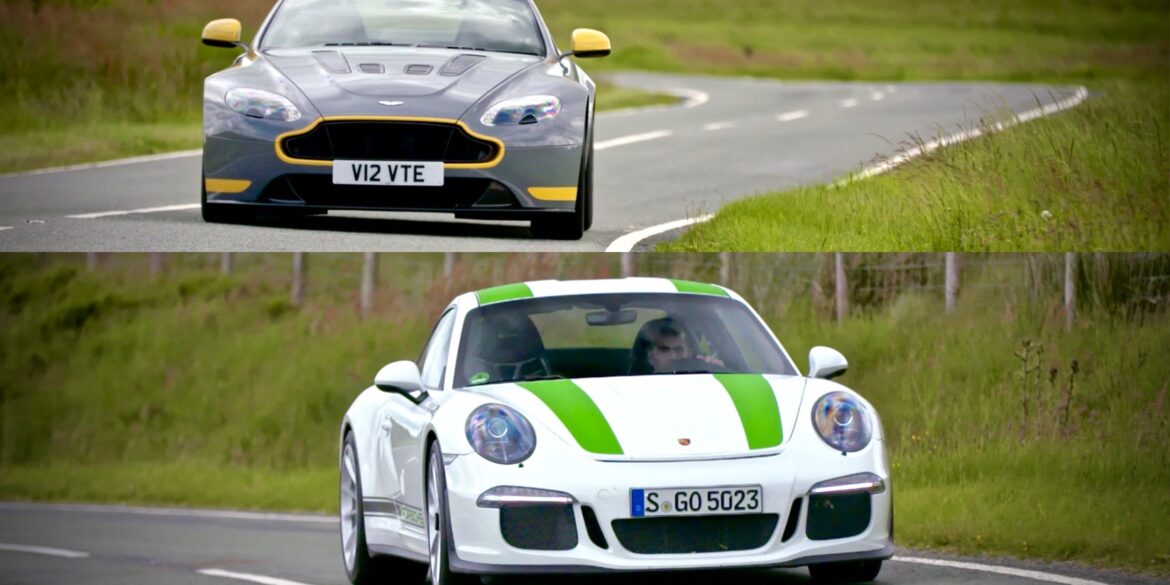 Chris Harris Drives Aston V12 Vantage S Vs Porsche 911 R | Top Gear