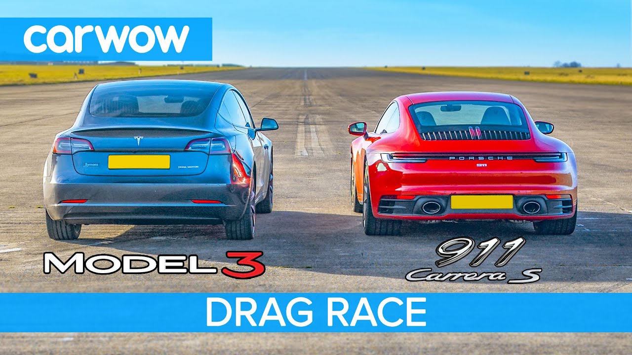 Tesla Model 3 P v Porsche 911 - DRAG RACE *shock result*