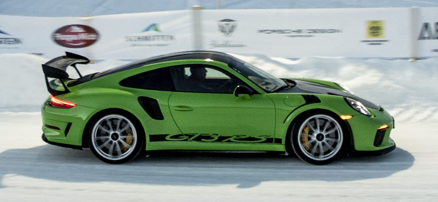 Porsche 911 991.2 GT3 RS on ice track in Zell am See, 2019