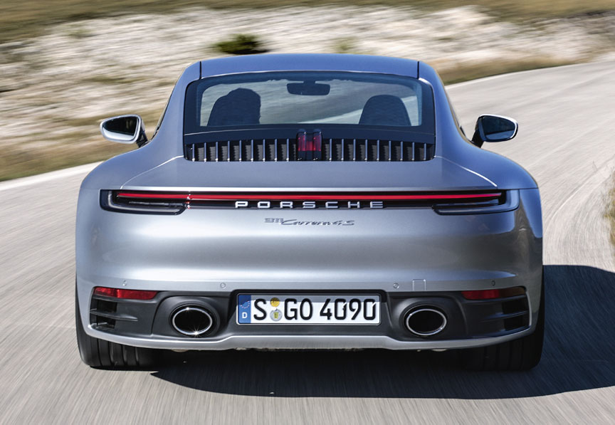 Porsche 911 992 (2020 model) Carrera 4S rear view