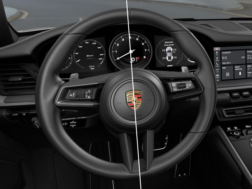 Porsche 911 992 Carrera steering wheels - standard and GT