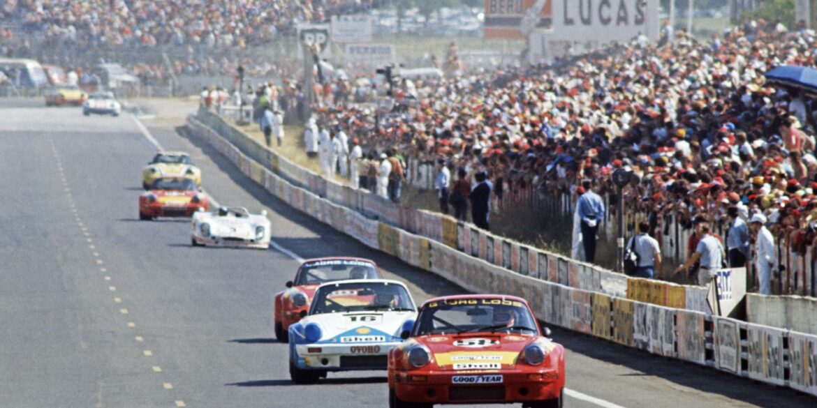 John Fitzpatrick in Porsche RSR Carrera at Le Mans in 1975