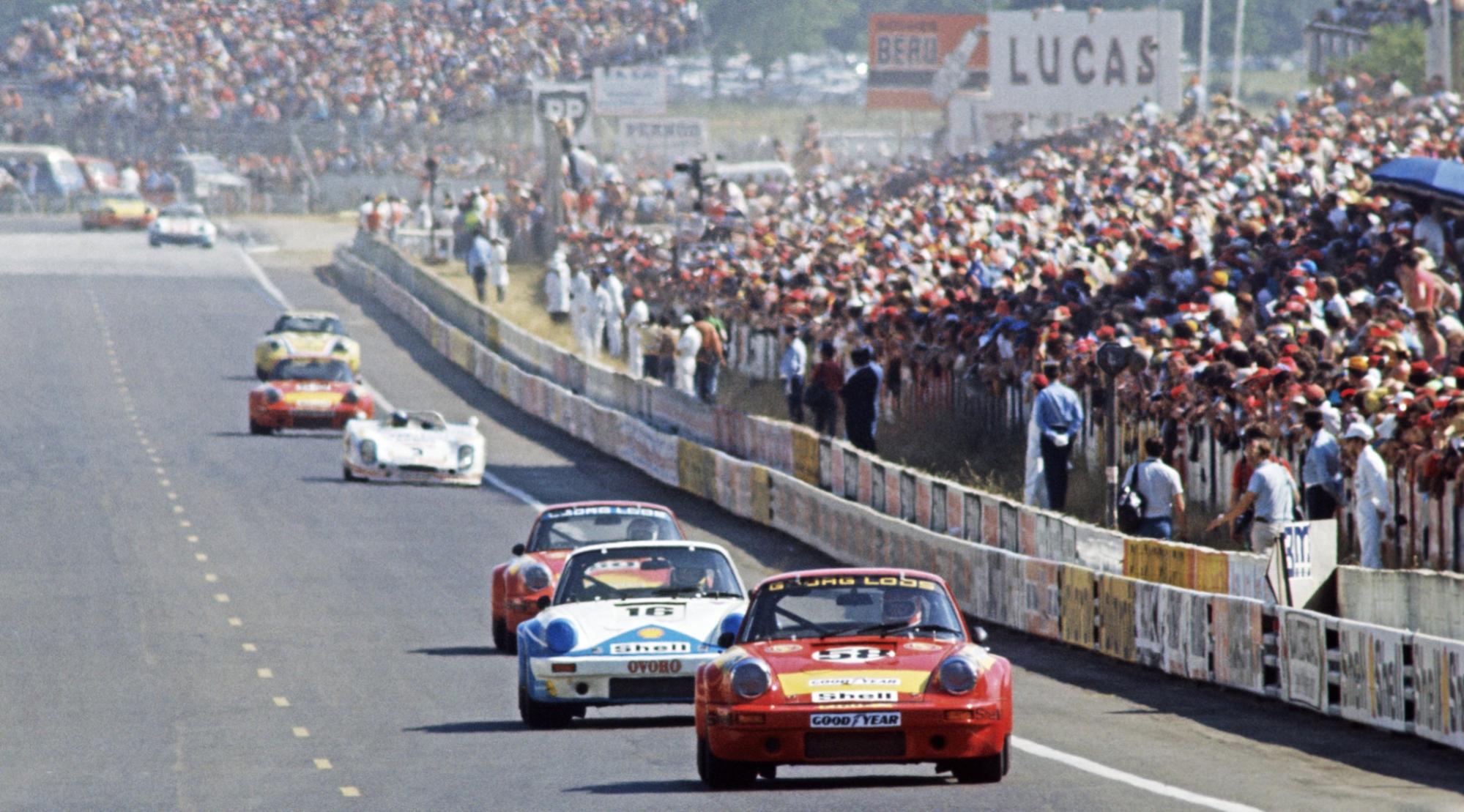 John Fitzpatrick in Porsche RSR Carrera at Le Mans in 1975